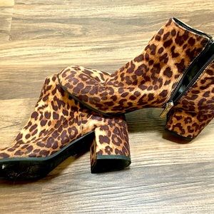 Leopard print booties